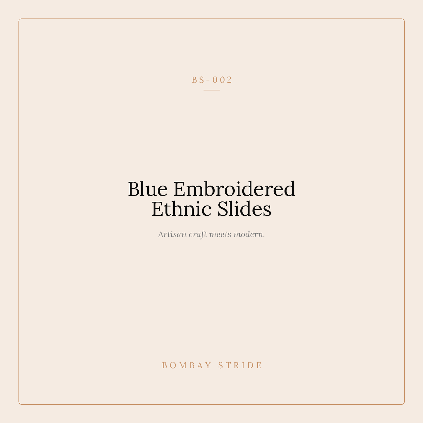Blue Embroidered Ethnic Slides